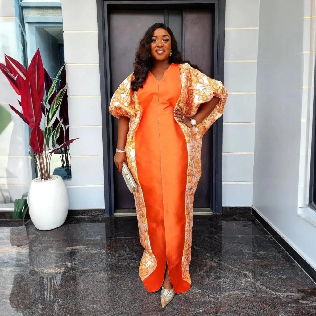 Elegant Modern African Long Dress for Women – Luxury Trending Fashion Gown - Free Delivery Worldwide only at Flexi Africa