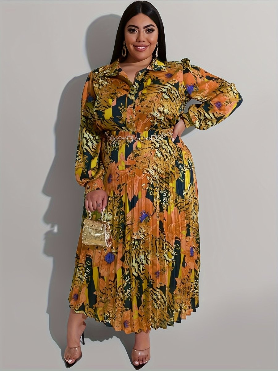 Elegant Plus - Size 2PC Outfit – Long - Sleeve Top & Skirt Set for Women - Free Delivery Worldwide only at Flexi Africa