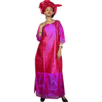 Elegant Plus Size African Bazin Riche Embroidered Dress for Women – Party, Church & Traditional Attire - Free Delivery Worldwide only at Flexi Africa
