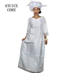 Elegant Plus Size African Bazin Riche Embroidered Dress for Women – Party, Church & Traditional Attire - Free Delivery Worldwide only at Flexi Africa