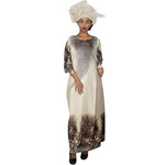 Elegant Plus Size African Bazin Riche Embroidered Dress for Women – Party, Church & Traditional Attire - Free Delivery Worldwide only at Flexi Africa