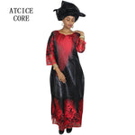 Elegant Plus Size African Bazin Riche Embroidered Dress for Women – Party, Church & Traditional Attire - Free Delivery Worldwide only at Flexi Africa