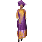 Elegant Plus Size African Bazin Riche Embroidered Dress for Women – Party, Church & Traditional Attire - Free Delivery Worldwide only at Flexi Africa