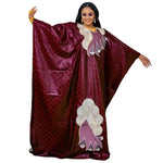 Elegant Plus Size African Maxi Dress for Women – Embroidered Wedding Guest Gown - Free Delivery Worldwide only at Flexi Africa