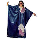 Elegant Plus Size African Maxi Dress for Women – Embroidered Wedding Guest Gown - Free Delivery Worldwide only at Flexi Africa