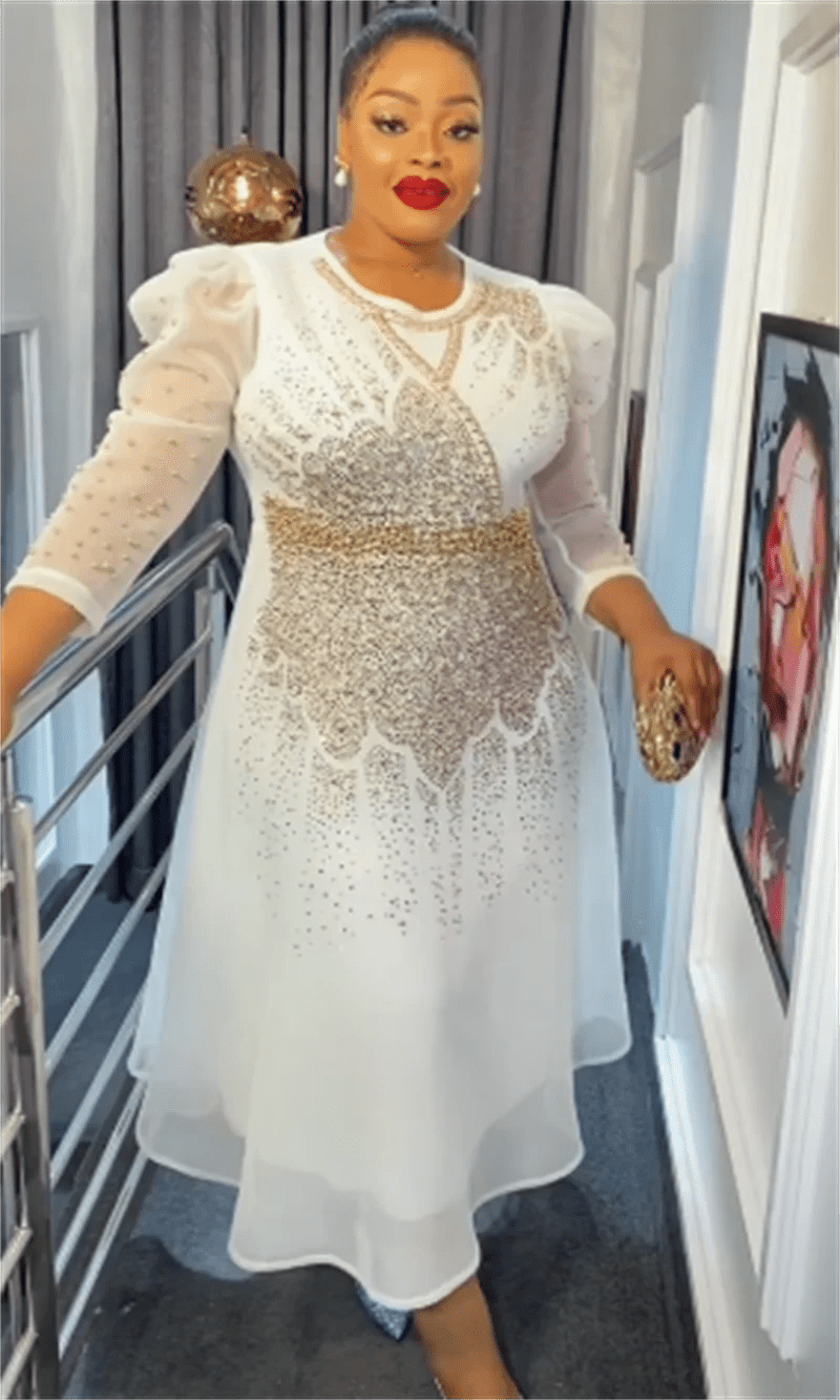 Elegant Plus Size Dashiki Evening Gown: Perfect African Party Wedding Dress - Flexi Africa - Flexi Africa offers Free Delivery Worldwide - Vibrant African traditional clothing showcasing bold prints and intricate designs