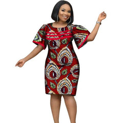 Elegant Plus Size Kanga Dress for Women - Wear in African Style - Flexi Africa - Flexi Africa offers Free Delivery Worldwide - Vibrant African traditional clothing showcasing bold prints and intricate designs