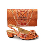 Elegant Rhinestone Women’s Shoes and Bag Set – Nigerian Party Style Matching Pumps & Handbag - Free Delivery Worldwide only at Flexi Africa