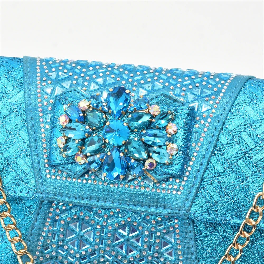 Elegant Rhinestone Women’s Shoes and Bag Set – Nigerian Party Style Matching Pumps & Handbag - Free Delivery Worldwide only at Flexi Africa