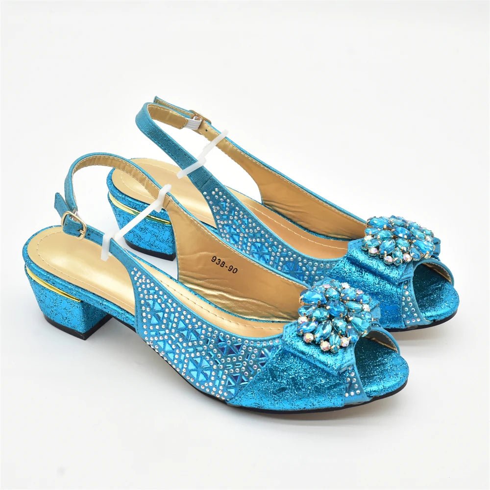 Elegant Rhinestone Women’s Shoes and Bag Set – Nigerian Party Style Matching Pumps & Handbag - Free Delivery Worldwide only at Flexi Africa