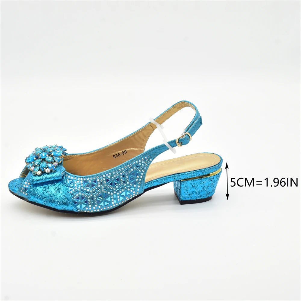 Elegant Rhinestone Women’s Shoes and Bag Set – Nigerian Party Style Matching Pumps & Handbag - Free Delivery Worldwide only at Flexi Africa