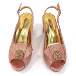 Elegant Square Heel Peep Toe Shoes and Matching Bag Set for Nigerian Women’s Wedding and Party Wear - Free Delivery Worldwide