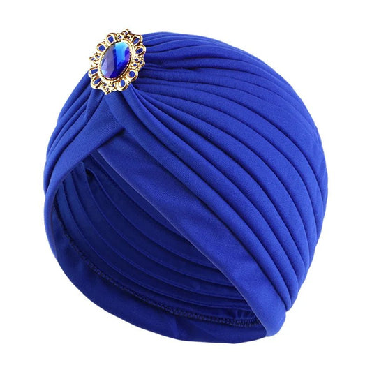 Elegant Women's Rhinestone Pleated Turban Hat - Free Delivery Worldwide only at Flexi Africa