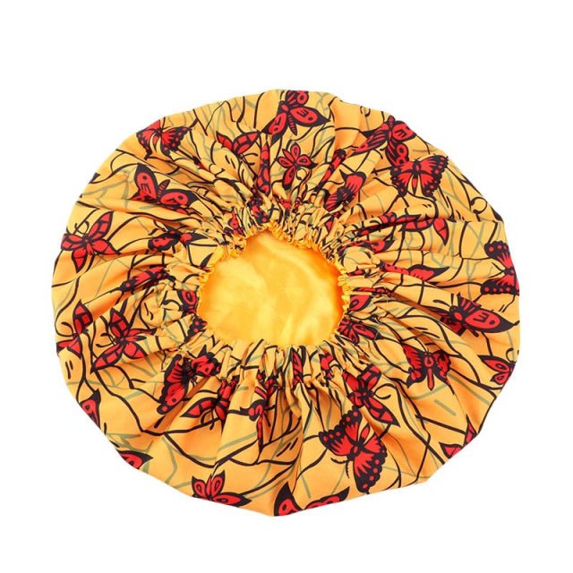 Elevate Your Look with Double Satin African Headtie Fashion Print Women Turban Cap - Flexi Africa - Flexi Africa offers Free Delivery Worldwide - Vibrant African traditional clothing showcasing bold prints and intricate designs