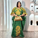 Embroidered Bazin Riche Abaya Dress | Women's Plus Size African Maxi Gown - Free Delivery Worldwide only at Flexi Africa