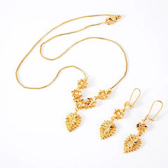 Ethiopian Heart Necklace & Earrings for Women - Elegant Bridal Dowry Jewelry - Free Delivery Worldwide only at Flexi Africa