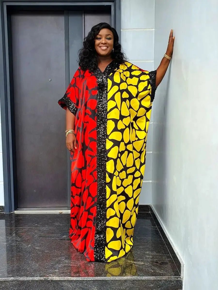 Exquisite Abayas: Embrace Luxury African Fashion for Evening Parties with Caftans, Boubous, and Djellabas - Flexi Africa - Flexi Africa offers Free Delivery Worldwide - Vibrant African traditional clothing showcasing bold prints and intricate designs
