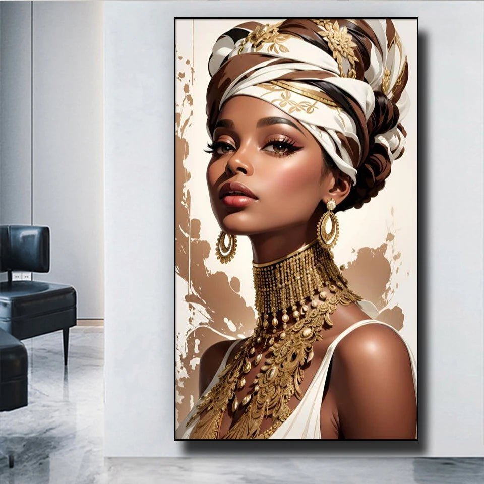 Exquisite African Women Diamond Painting Kit: Full Square/Round Diamonds, Stunning Portrait Design - Flexi Africa FREE POST