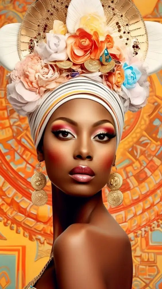 Exquisite African Women Diamond Painting Kit: Full Square/Round Diamonds, Stunning Portrait Design - Flexi Africa FREE POST