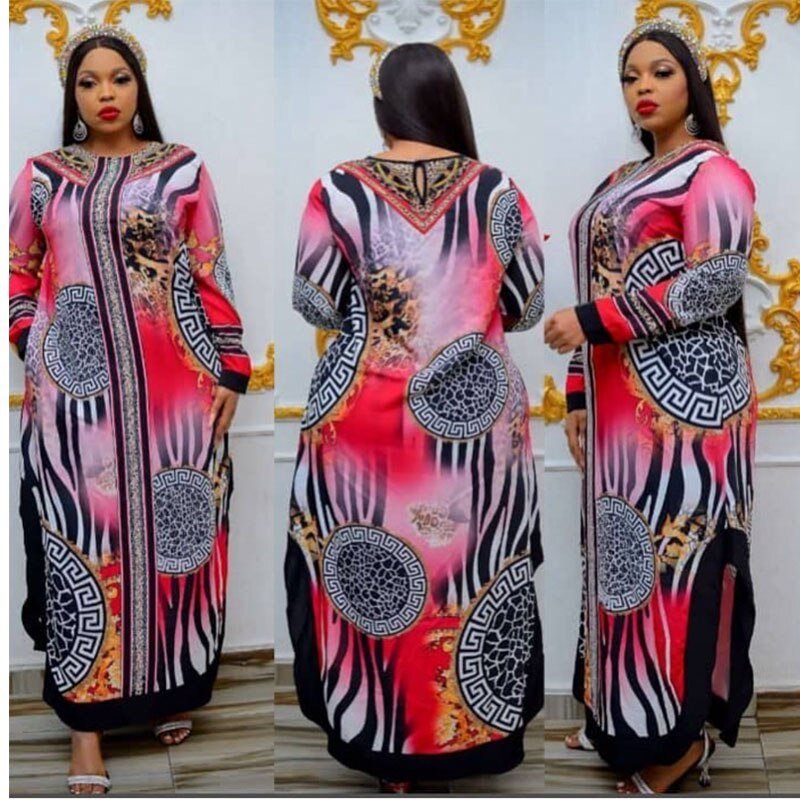 Exquisite Fashion Chiffon African Long Dress: Embrace the Beauty of Traditional Design for Ladies - Flexi Africa - Flexi Africa offers Free Delivery Worldwide - Vibrant African traditional clothing showcasing bold prints and intricate designs