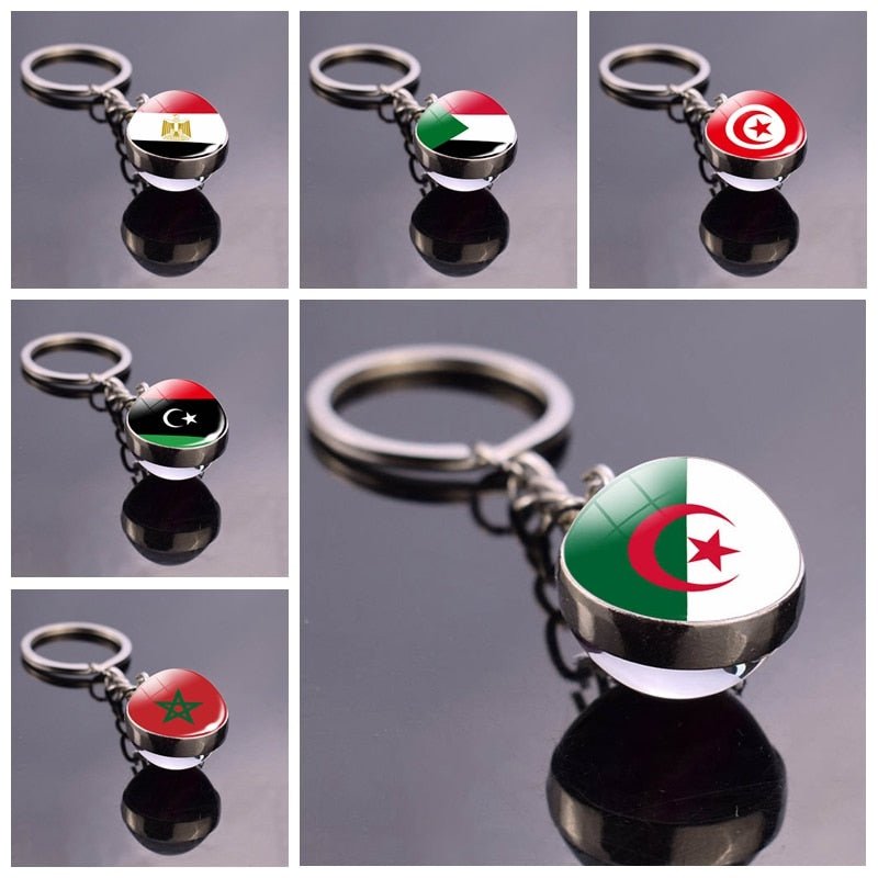 Exquisite Glass Ball Keychains Featuring Designs Inspired by North African Nations - Flexi Africa - Free Delivery Worldwide