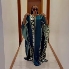 Fashion dresses for woman, digital printin,g evening dress sleeve African dresses for women - Free Delivery Worldwide