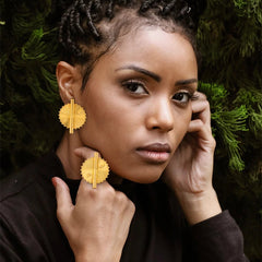 Fashion Earrings Jewelry for Women 18k Gold Plated Clip Earrings and Finger Ring Party Gift for African Copper Jewelry Set