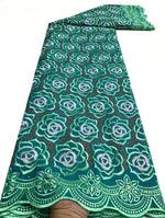 Floral Appliqué Voile Lace Fabric, 5 Yards - Free Delivery Worldwide only at Flexi Africa