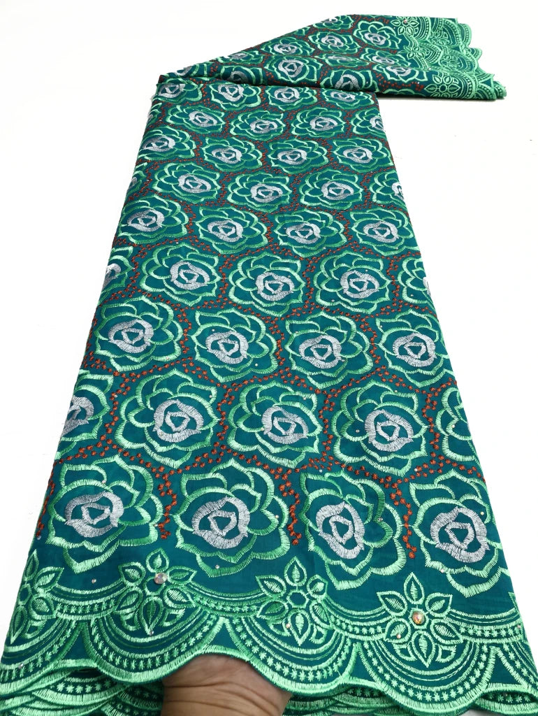 Floral Appliqué Voile Lace Fabric, 5 Yards - Free Delivery Worldwide only at Flexi Africa