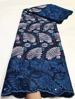 Floral Appliqué Voile Lace Fabric, 5 Yards - Free Delivery Worldwide only at Flexi Africa