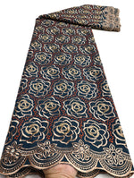 Floral Appliqué Voile Lace Fabric, 5 Yards - Free Delivery Worldwide only at Flexi Africa