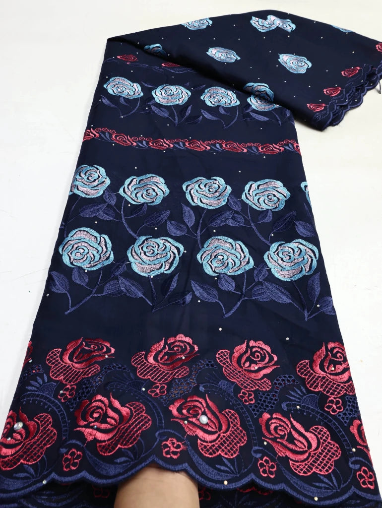 Floral Appliqué Voile Lace Fabric, 5 Yards - Free Delivery Worldwide only at Flexi Africa