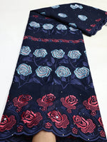 Floral Appliqué Voile Lace Fabric, 5 Yards - Free Delivery Worldwide only at Flexi Africa