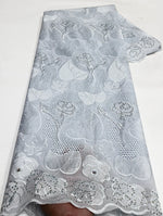 Floral Appliqué Voile Lace Fabric, 5 Yards - Free Delivery Worldwide only at Flexi Africa