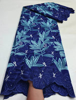 Floral Appliqué Voile Lace Fabric, 5 Yards - Free Delivery Worldwide only at Flexi Africa