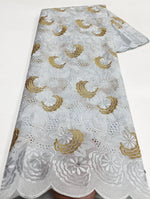 Floral Appliqué Voile Lace Fabric, 5 Yards - Free Delivery Worldwide only at Flexi Africa