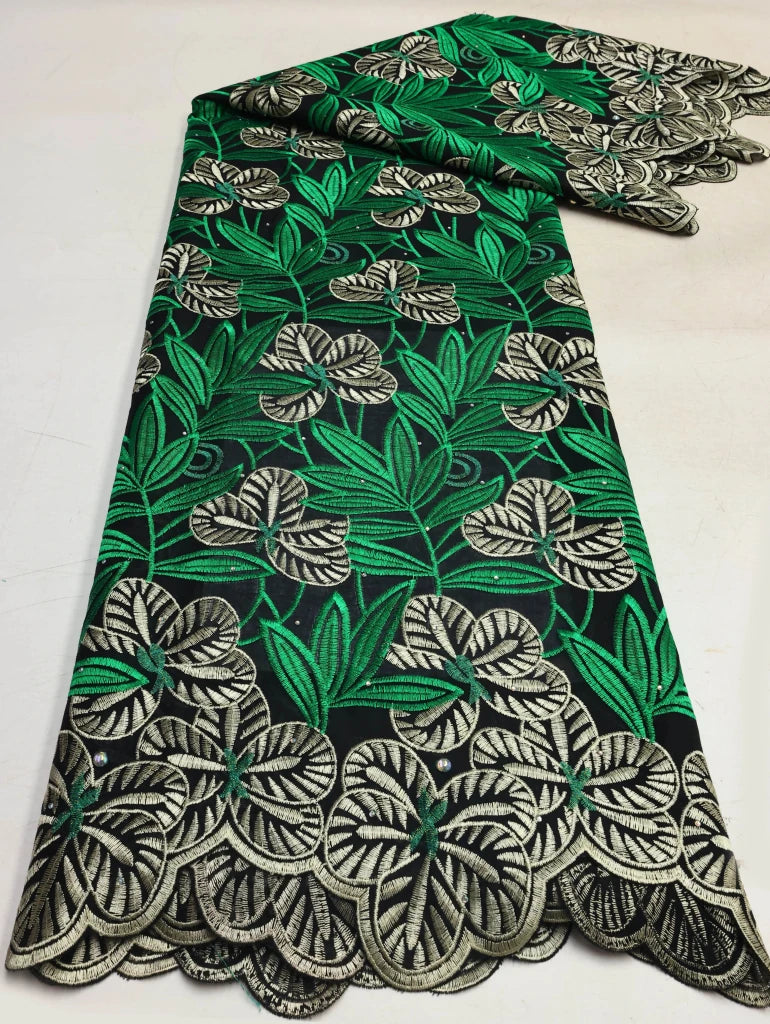 Floral Appliqué Voile Lace Fabric, 5 Yards - Free Delivery Worldwide only at Flexi Africa