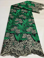 Floral Appliqué Voile Lace Fabric, 5 Yards - Free Delivery Worldwide only at Flexi Africa