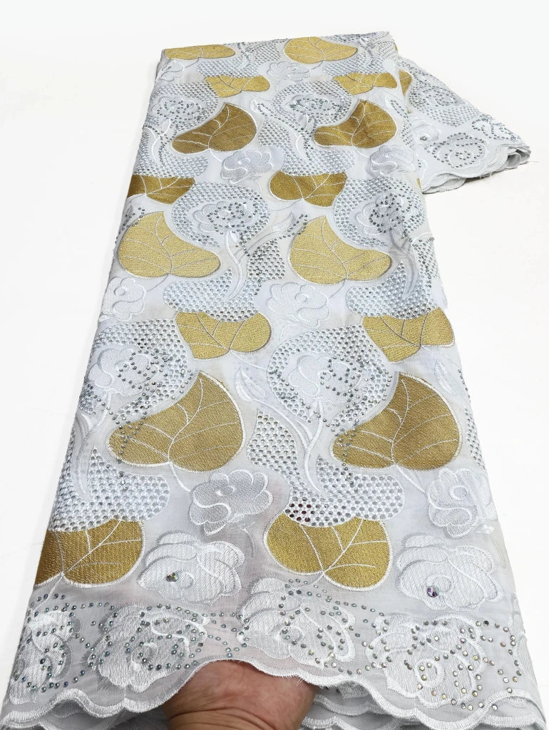 Floral Appliqué Voile Lace Fabric, 5 Yards - Free Delivery Worldwide only at Flexi Africa