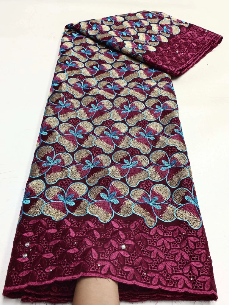 Floral Appliqué Voile Lace Fabric, 5 Yards - Free Delivery Worldwide only at Flexi Africa