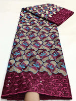Floral Appliqué Voile Lace Fabric, 5 Yards - Free Delivery Worldwide only at Flexi Africa