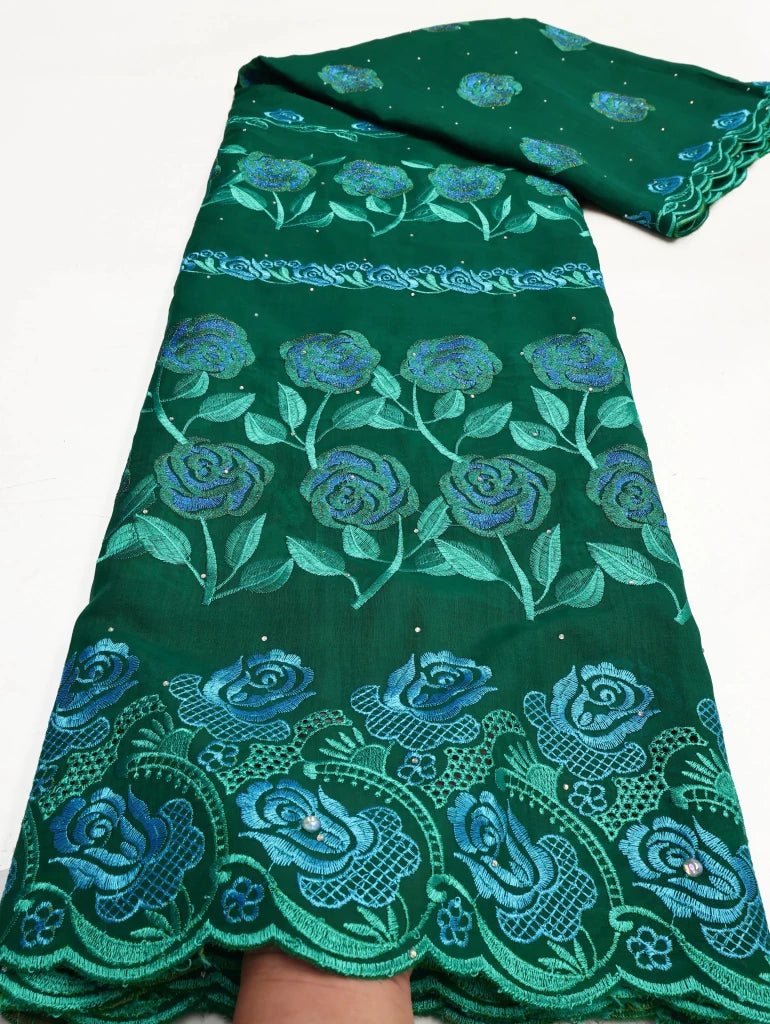 Floral Appliqué Voile Lace Fabric, 5 Yards - Free Delivery Worldwide only at Flexi Africa