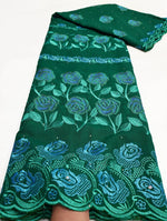 Floral Appliqué Voile Lace Fabric, 5 Yards - Free Delivery Worldwide only at Flexi Africa