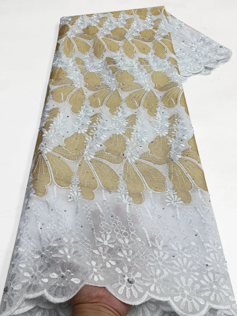 Floral Appliqué Voile Lace Fabric, 5 Yards - Free Delivery Worldwide only at Flexi Africa