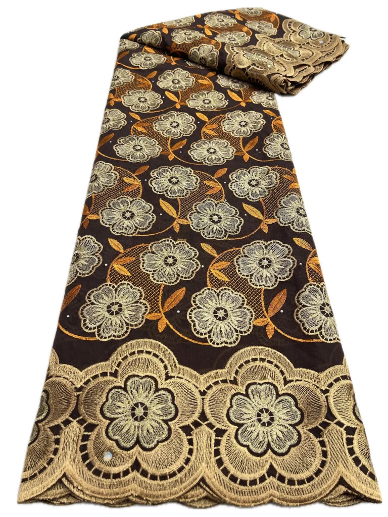 Floral Appliqué Voile Lace Fabric, 5 Yards - Free Delivery Worldwide only at Flexi Africa