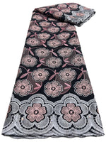 Floral Appliqué Voile Lace Fabric, 5 Yards - Free Delivery Worldwide only at Flexi Africa