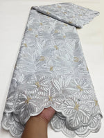 Floral Appliqué Voile Lace Fabric, 5 Yards - Free Delivery Worldwide only at Flexi Africa