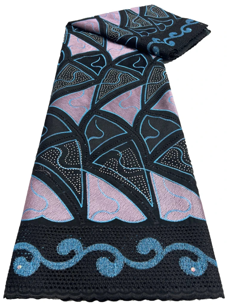Floral Appliqué Voile Lace Fabric, 5 Yards - Free Delivery Worldwide only at Flexi Africa