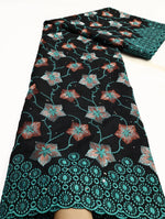 Floral Appliqué Voile Lace Fabric, 5 Yards - Free Delivery Worldwide only at Flexi Africa