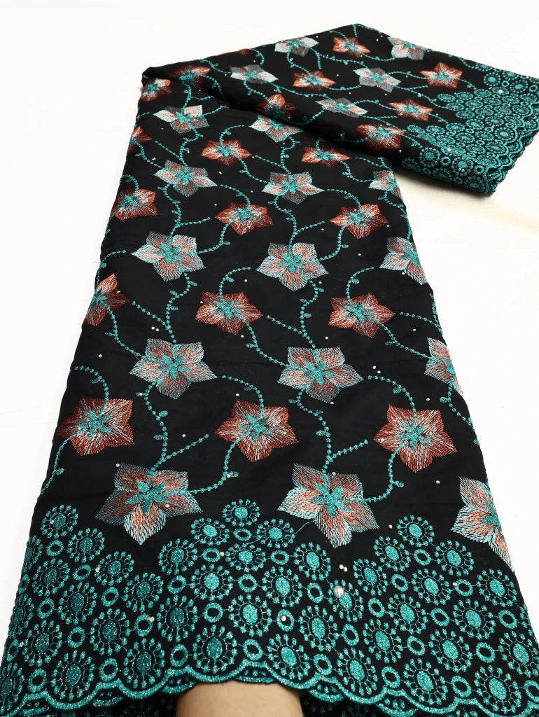 Floral Appliqué Voile Lace Fabric, 5 Yards - Free Delivery Worldwide only at Flexi Africa